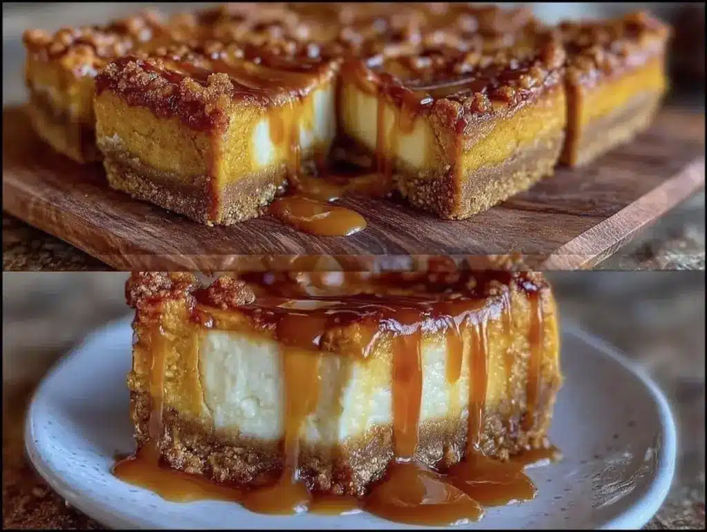 creamy pumpkin cheesecake bars - featured image
