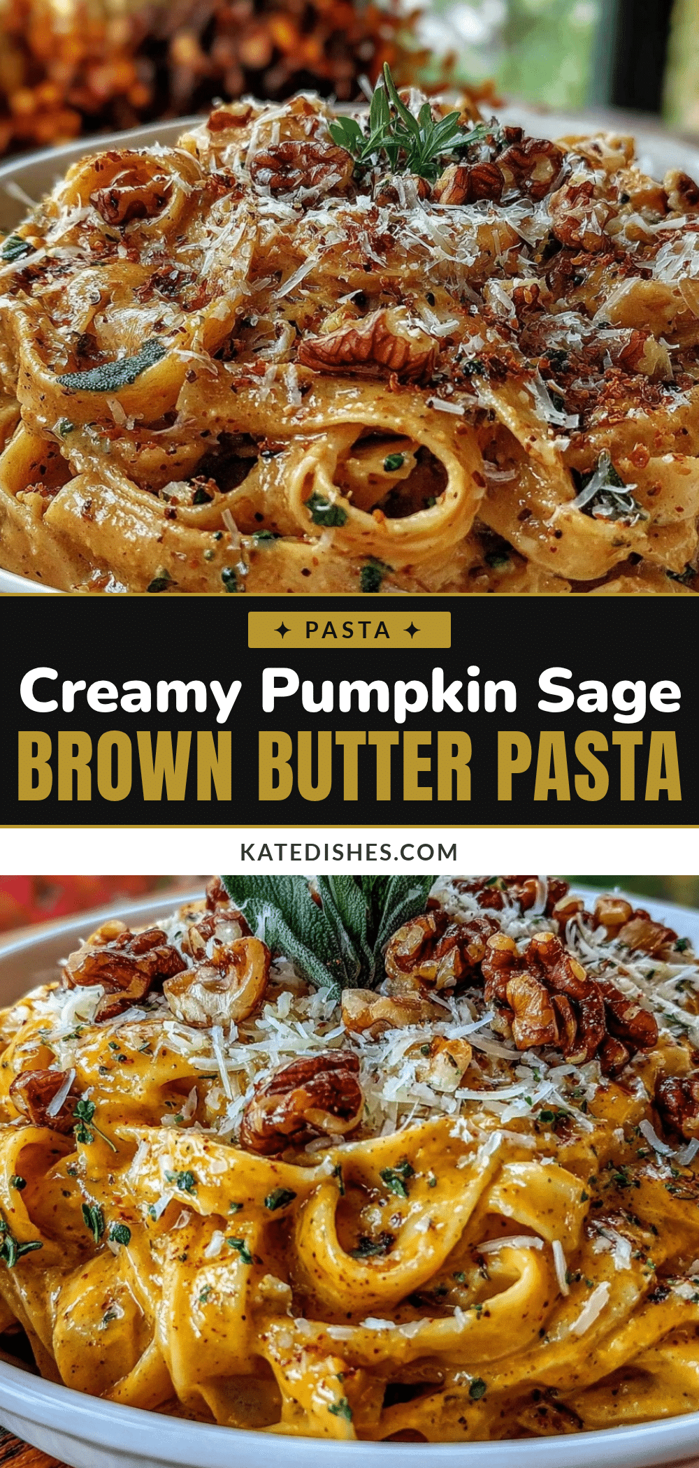 creamy pumpkin sage brown butter pasta recipe