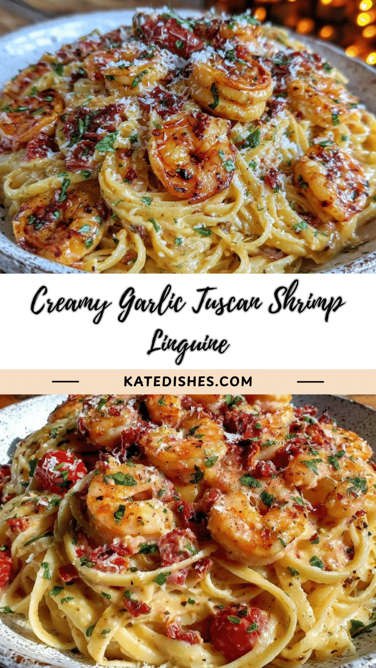 creamy tuscan garlic shrimp linguine recipe