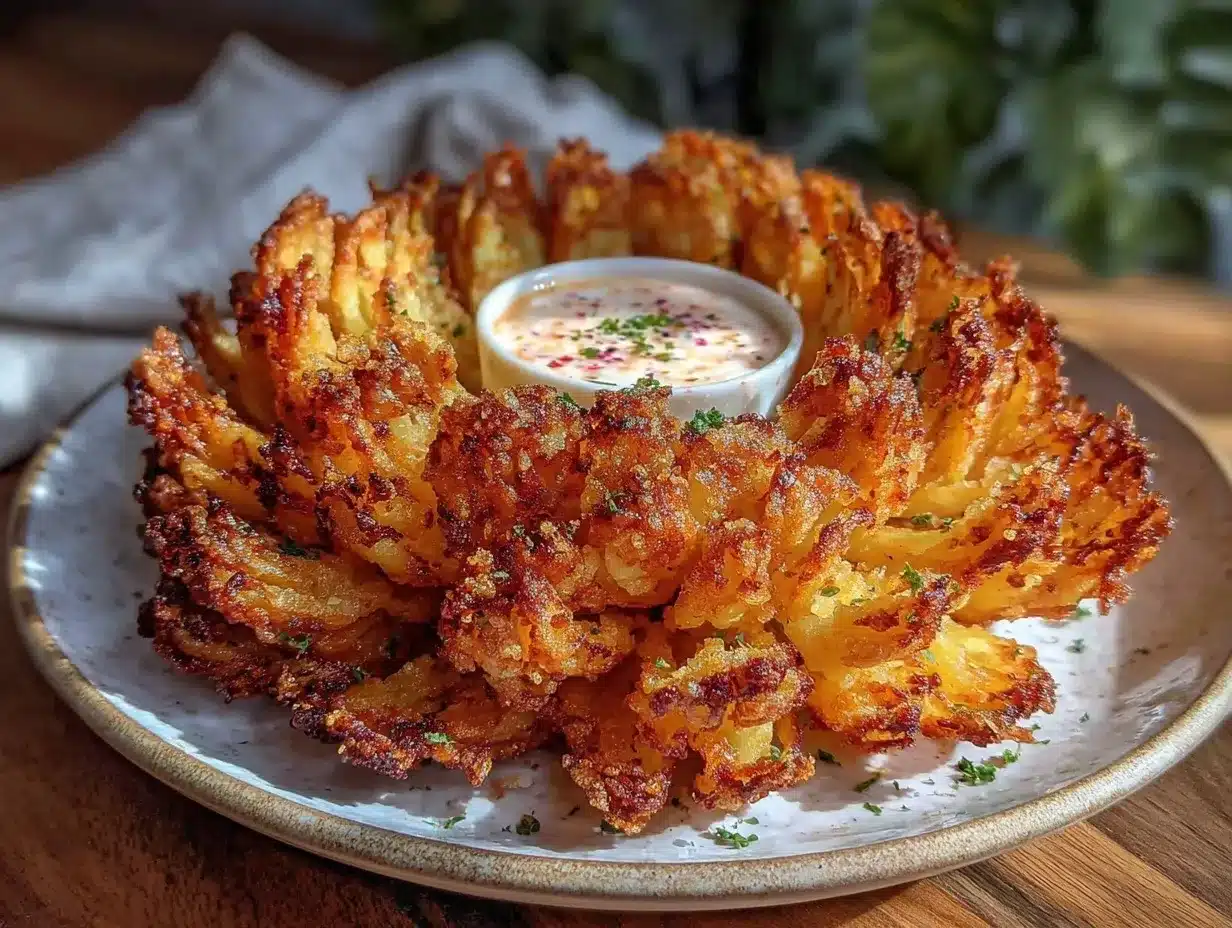 crispy air fryer blooming onion preparation steps