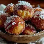 crispy air fryer cinnamon sugar donut holes - featured image