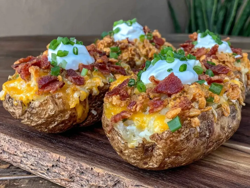 crispy air fryer loaded potato skins - featured image