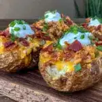 crispy air fryer loaded potato skins - featured image