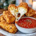 crispy air fryer mozzarella sticks - featured image