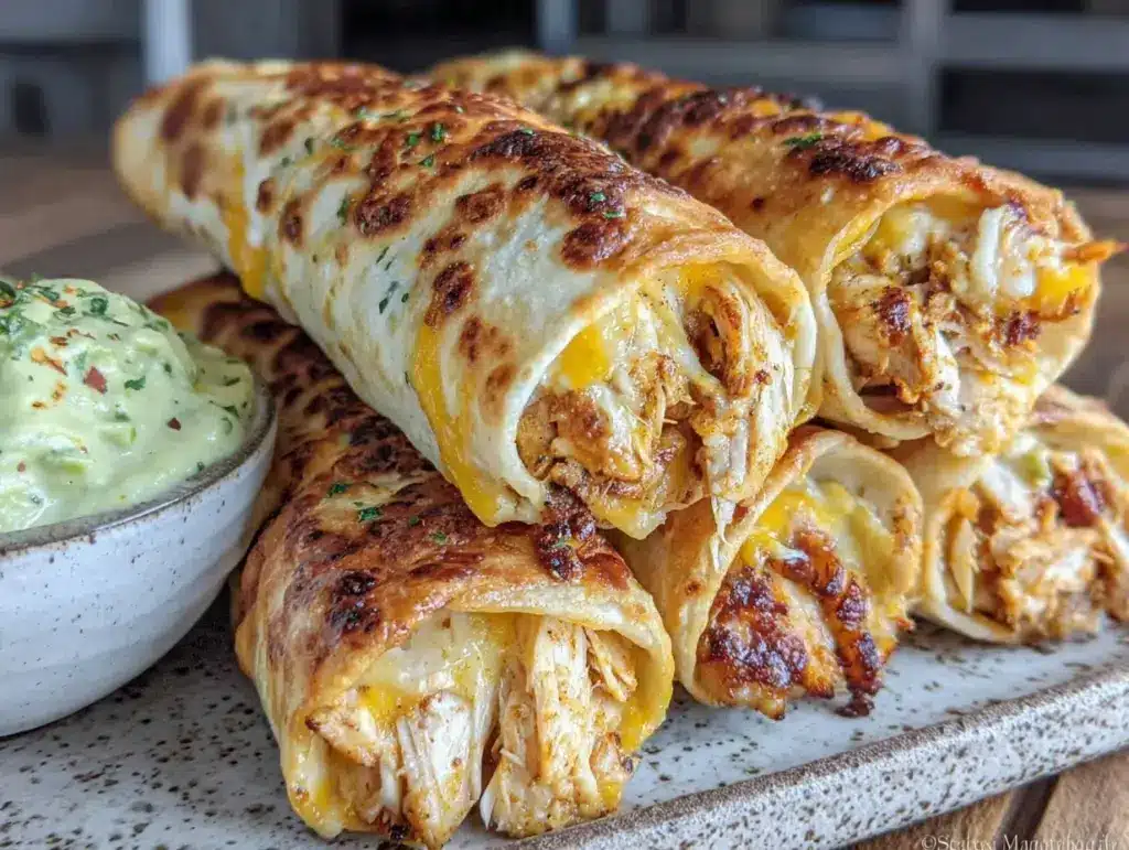 crispy baked chicken taquitos - featured image