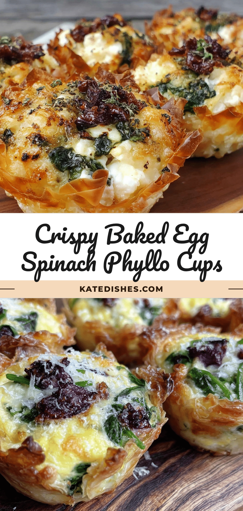 crispy baked egg and spinach phyllo cups recipe