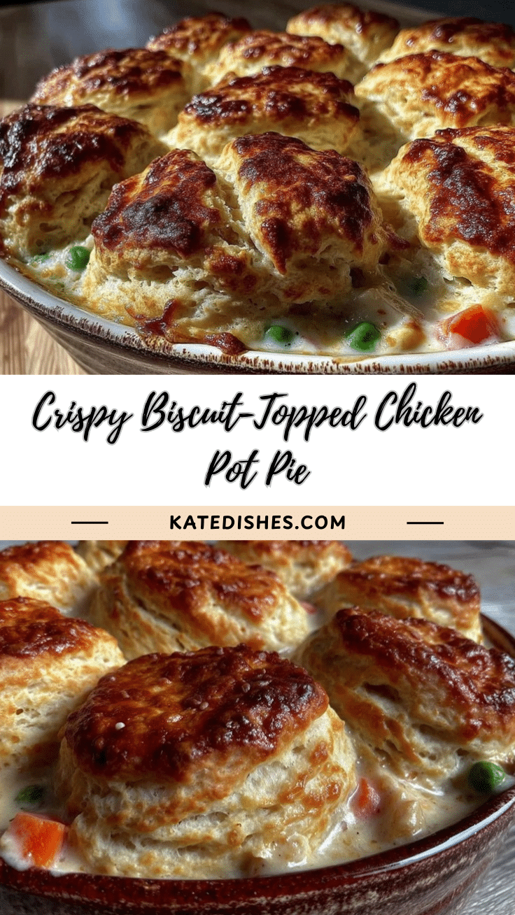 crispy biscuit-topped chicken pot pie casserole recipe