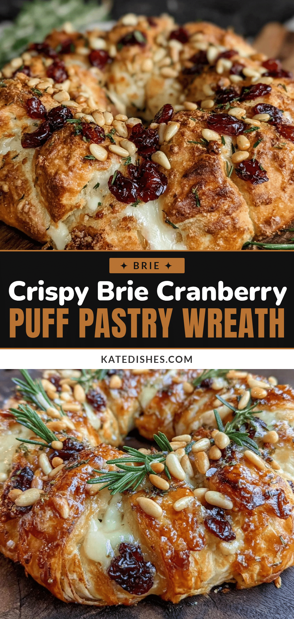 crispy brie and cranberry puff pastry wreath recipe