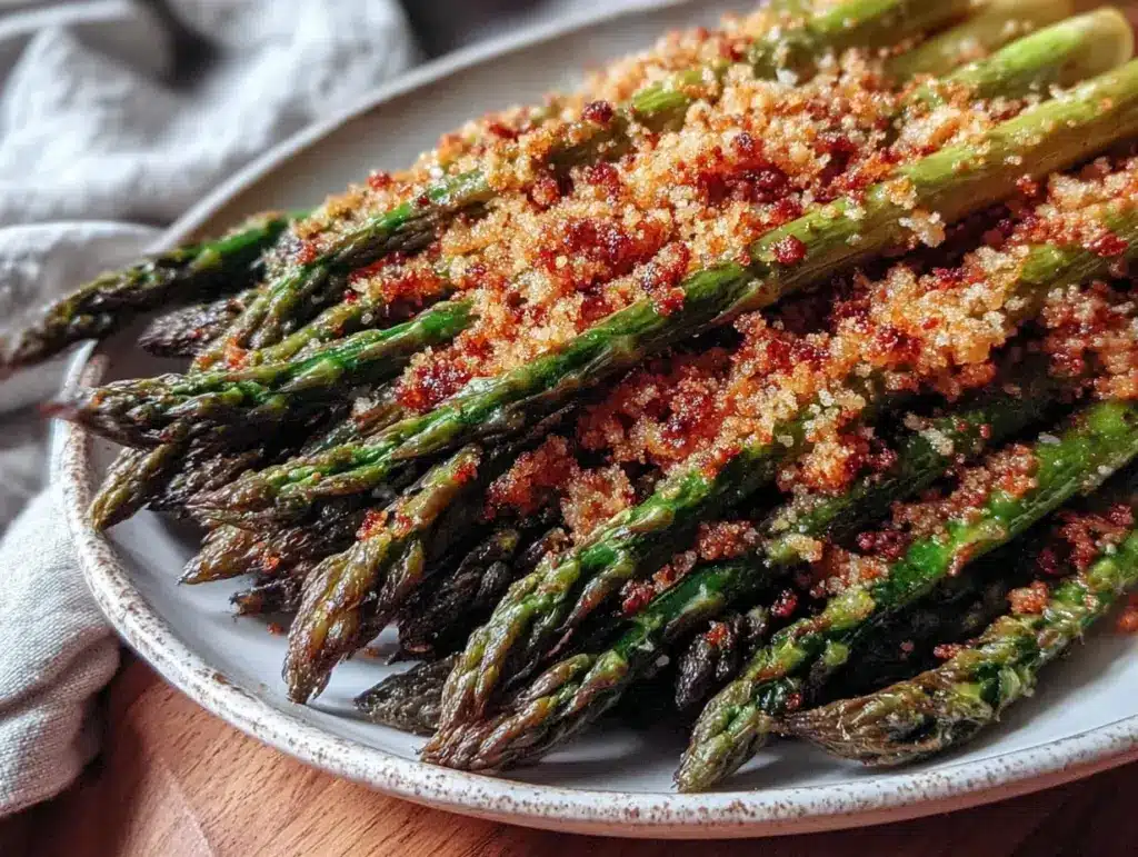 crispy brown butter roasted asparagus - featured image