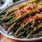 crispy brown butter roasted asparagus - featured image