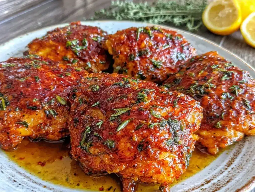 crispy butter chicken thighs - featured image