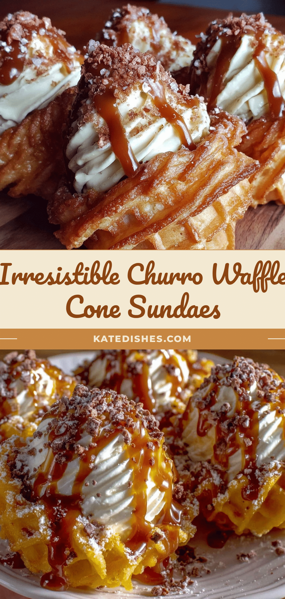 crispy churro waffle cone sundaes recipe