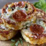 crispy pepperoni pizza pinwheels - featured image