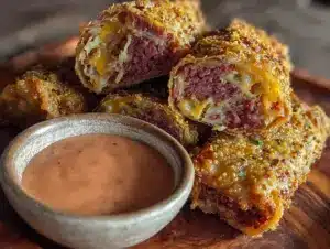 crispy reuben egg rolls - featured image