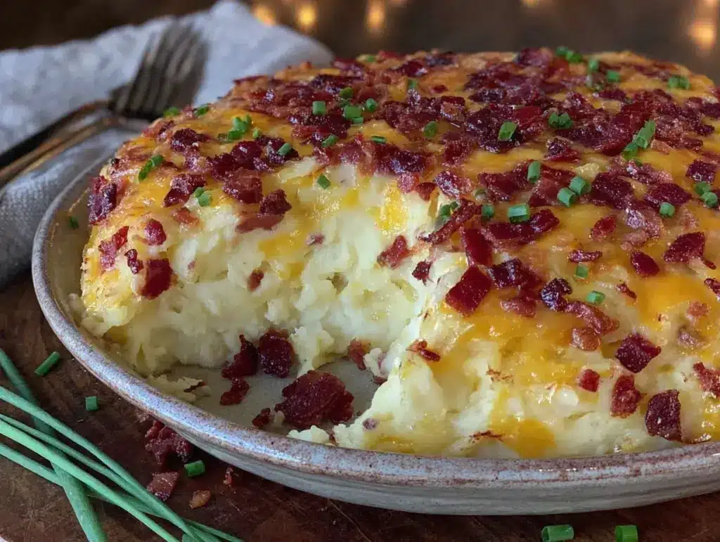 crispy twice baked potato casserole - featured image
