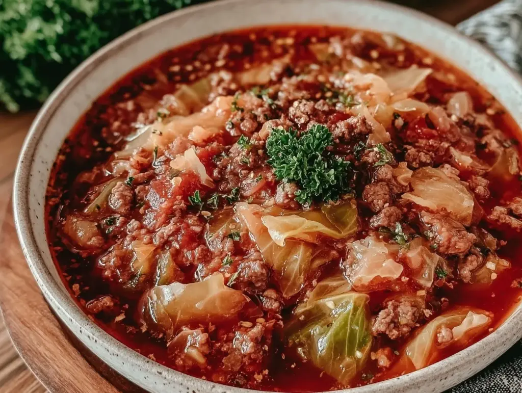 crockpot cabbage roll soup - featured image