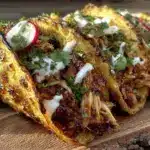 easy crockpot honey lime chicken tacos - featured image