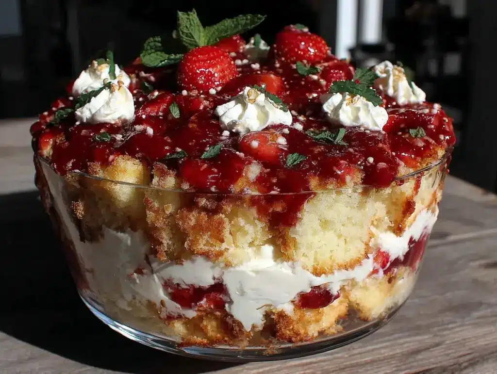 Easy Layered Strawberry Shortcake Trifle - featured image