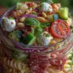 easy mason jar pasta salad - featured image