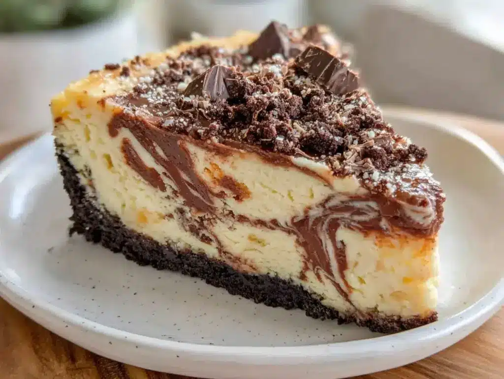 easy no-bake nutella cheesecake - featured image