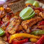 easy sheet pan chicken fajitas - featured image