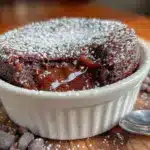easy single serve chocolate lava cake - featured image