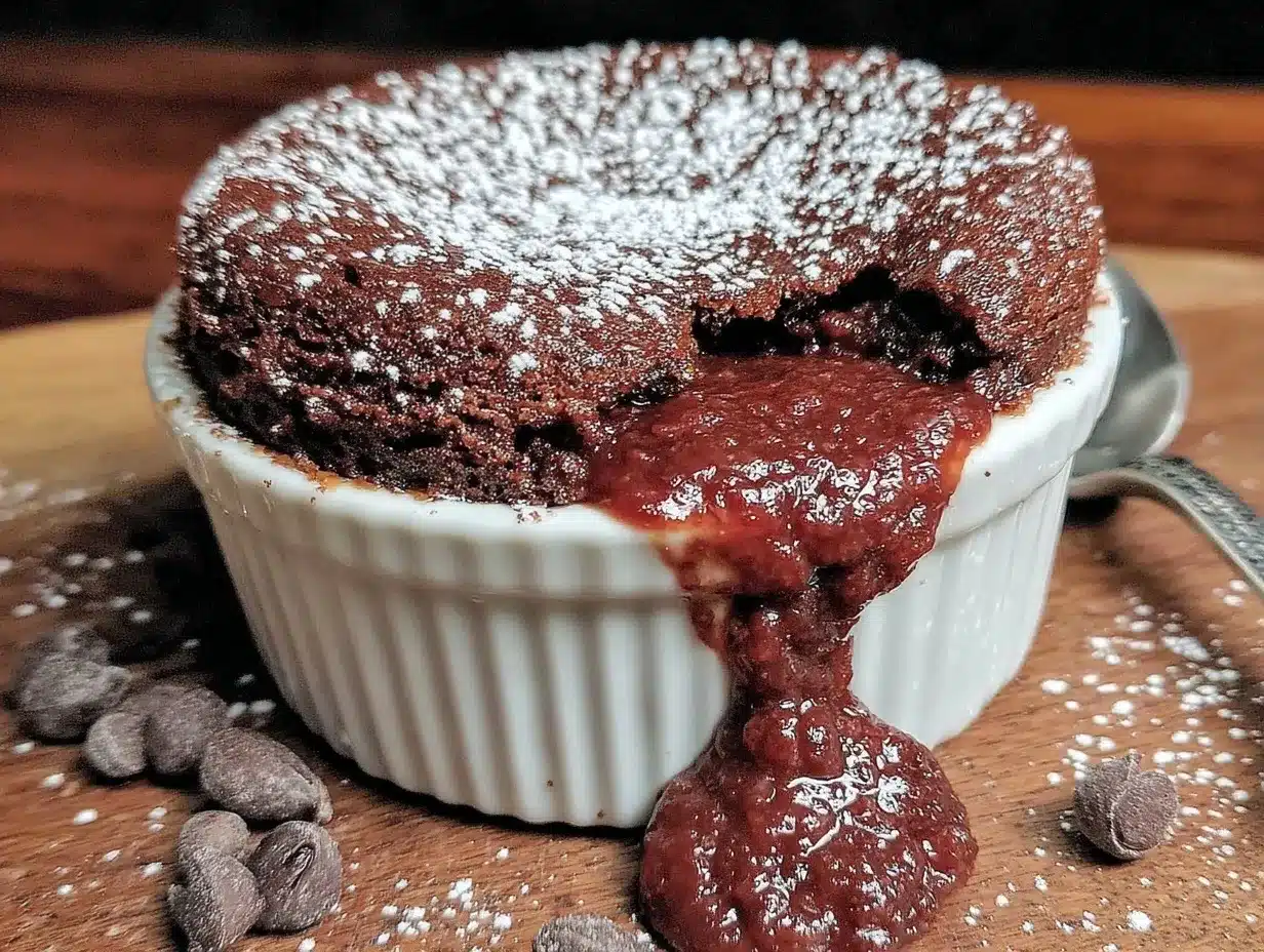 easy single serve chocolate lava cake preparation steps