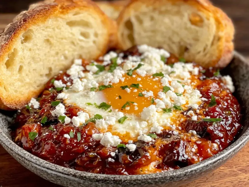 easy solo shakshuka recipe - featured image