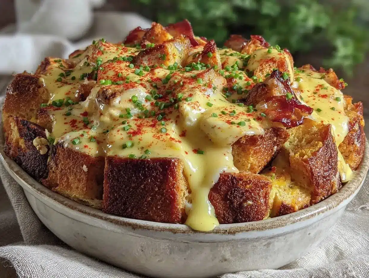 Eggs Benedict casserole preparation steps