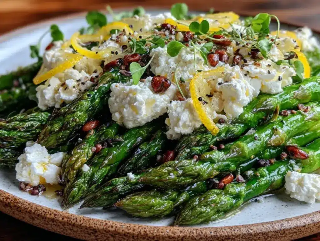 fresh asparagus and goat cheese salad - featured image