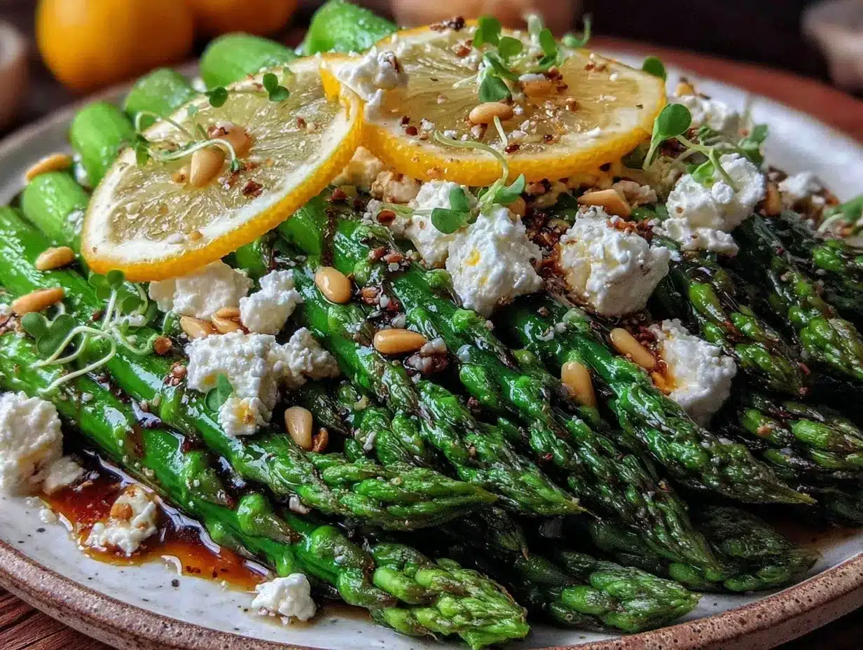 fresh asparagus and goat cheese salad preparation steps