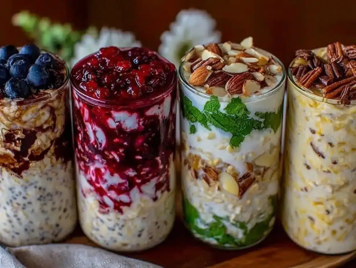 fresh overnight refrigerator oats preparation steps