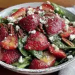 fresh strawberry spinach salad - featured image