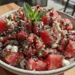 fresh watermelon feta mint salad - featured image