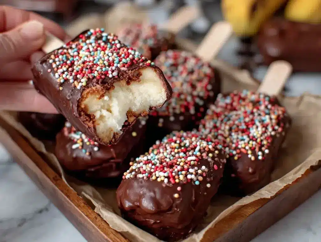 frozen banana pops - featured image