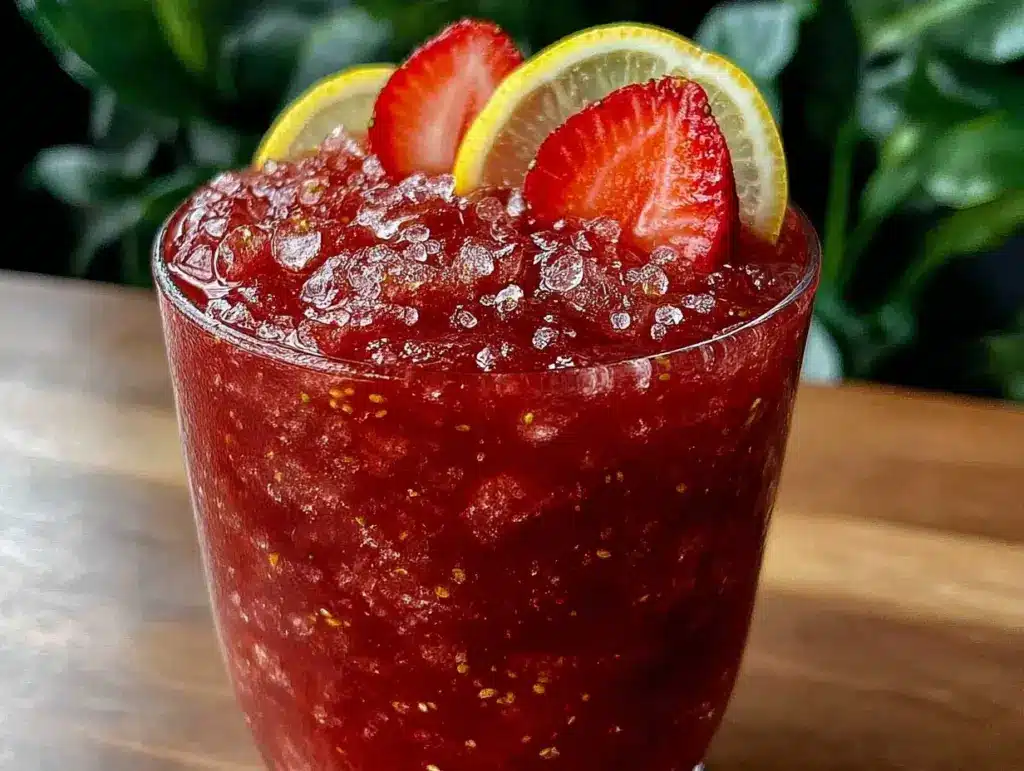 frozen strawberry lemonade slushie recipe - featured image