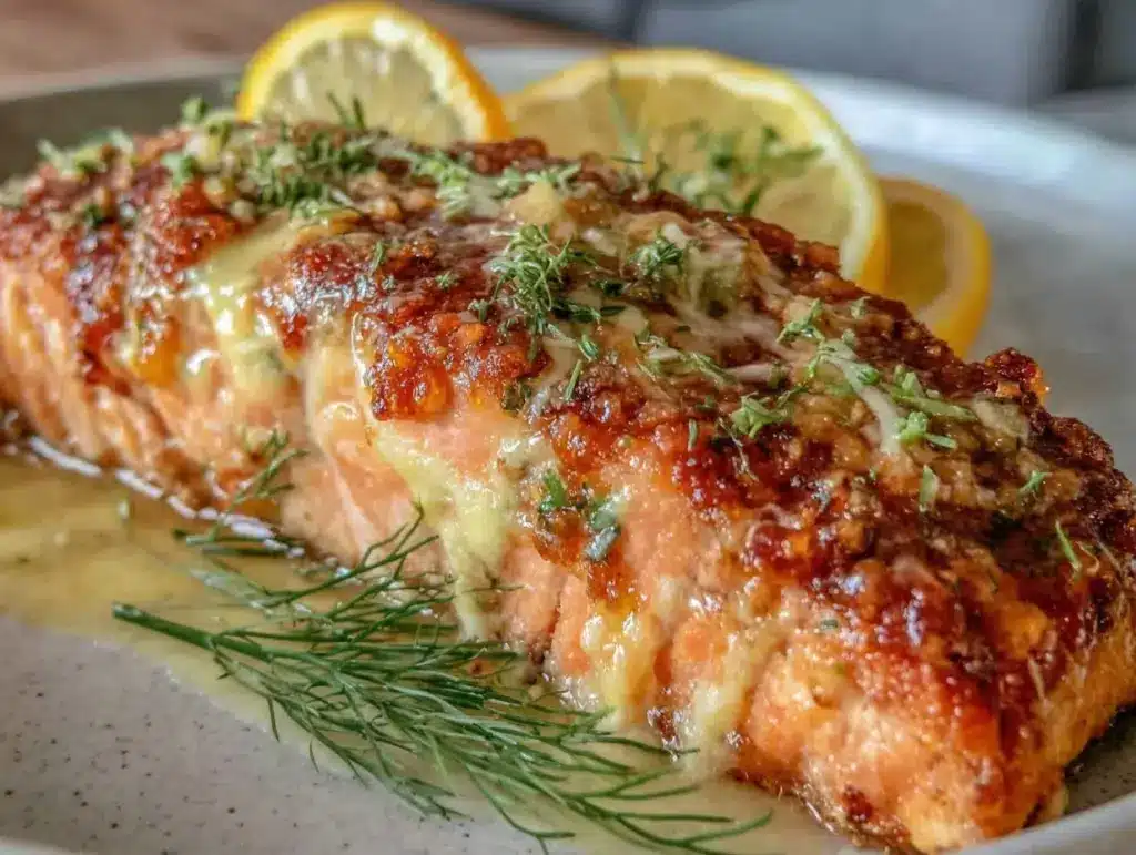 garlic butter salmon - featured image