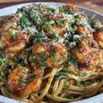 garlic butter shrimp pasta - featured image