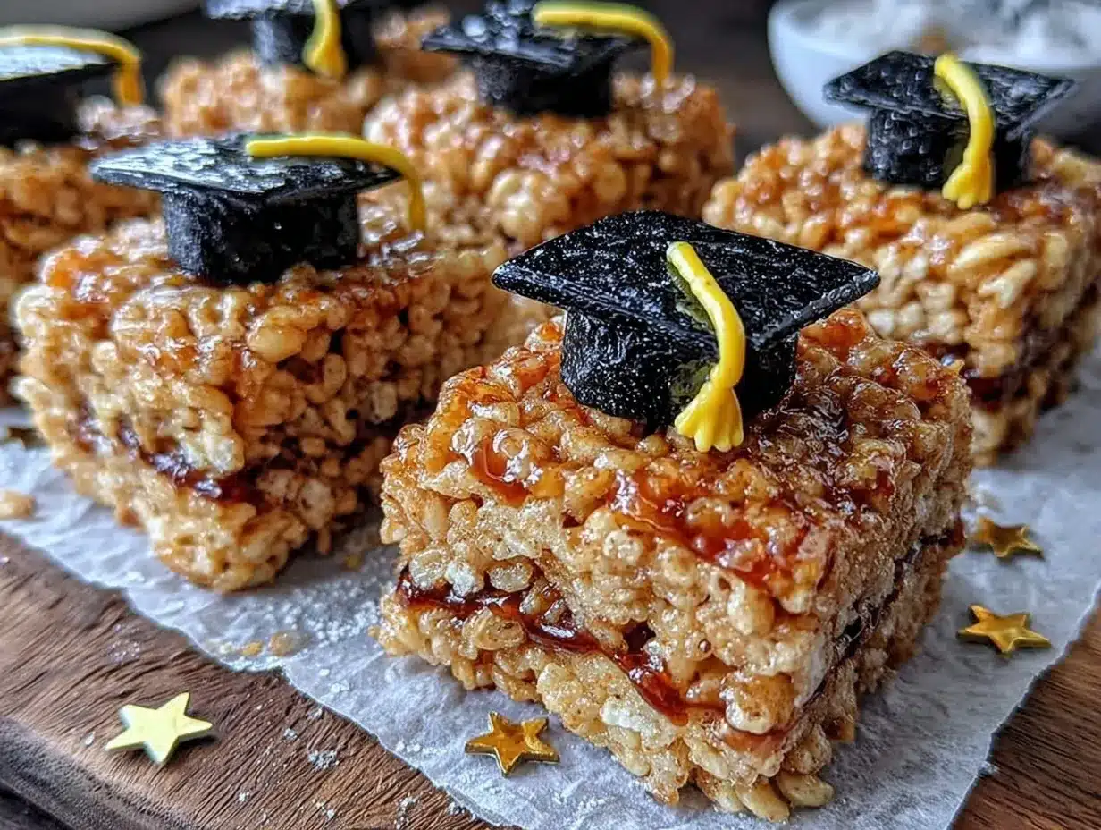 Graduation Cap Rice Krispie Treat Pops preparation steps