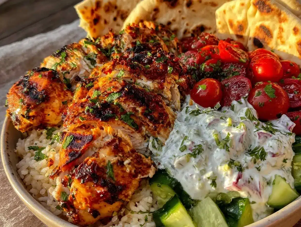 Greek chicken bowls preparation steps