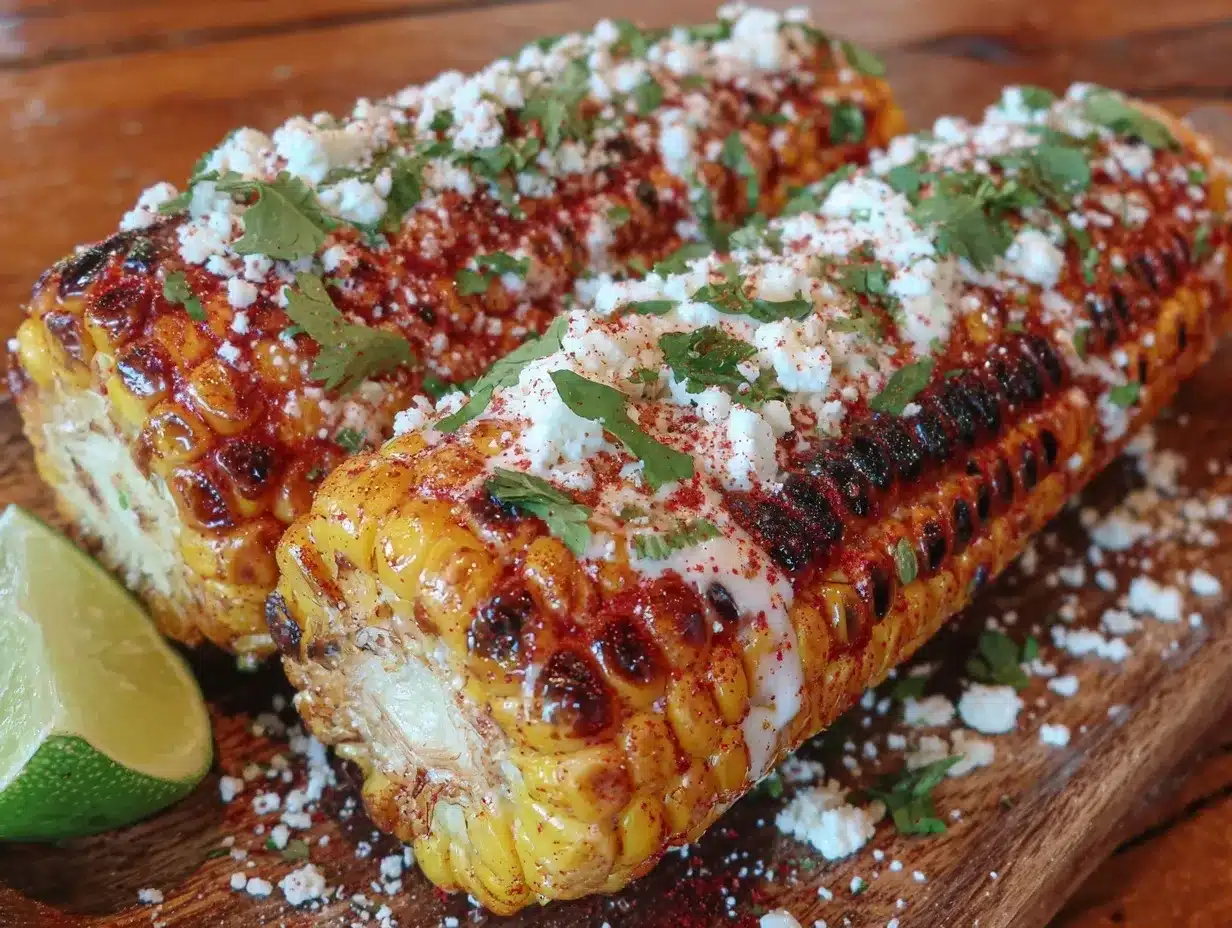 grilled Mexican street corn on the cob preparation steps