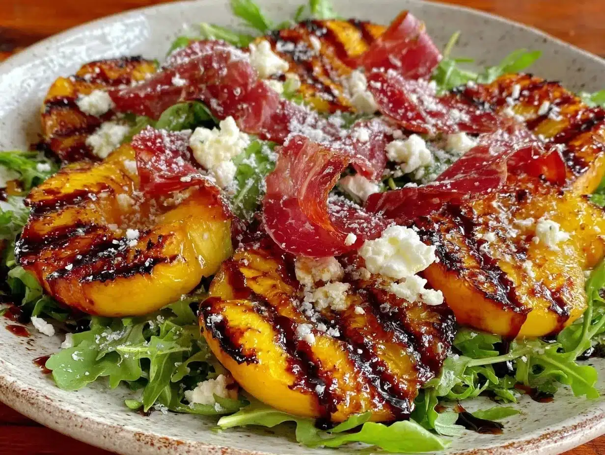 grilled peach and arugula salad preparation steps
