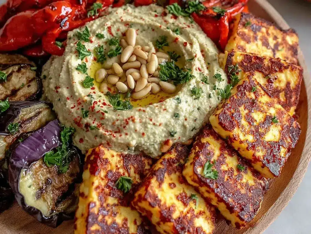 grilled veggie and halloumi platter - featured image