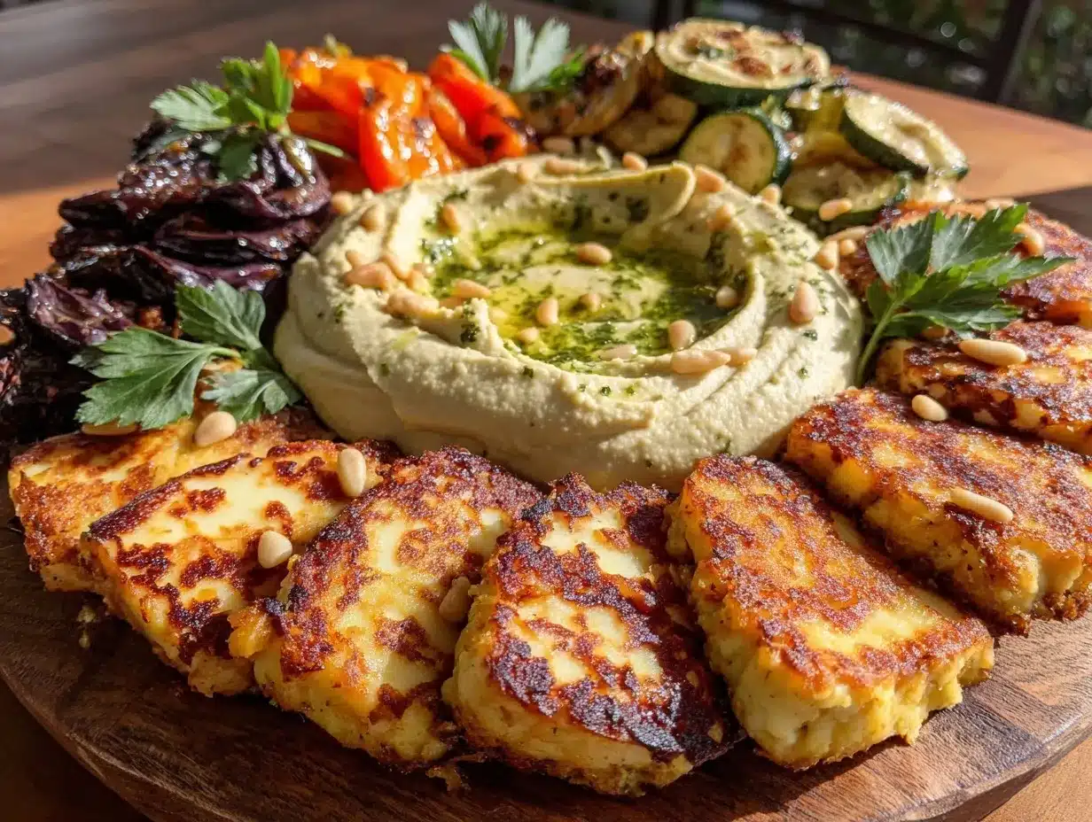 grilled veggie and halloumi platter preparation steps