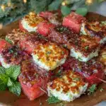 grilled watermelon and halloumi skewers - featured image