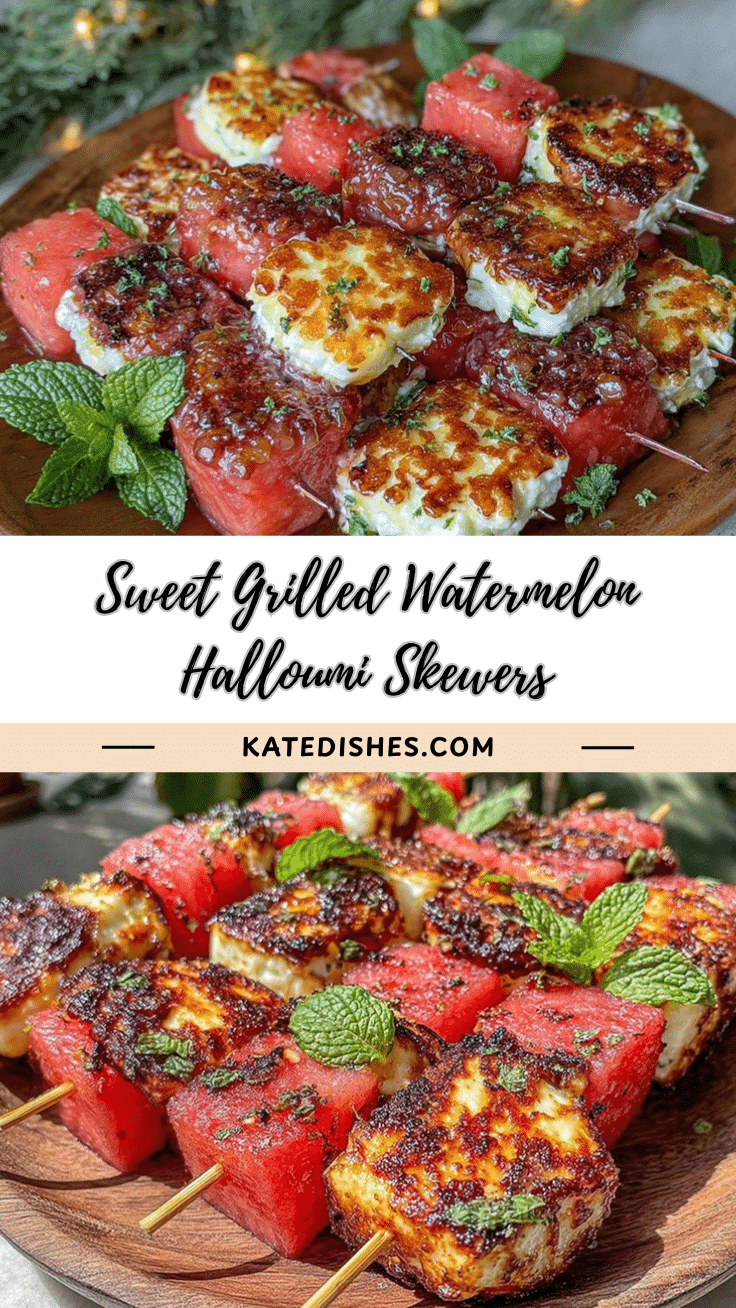 grilled watermelon and halloumi skewers recipe