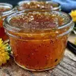 homemade dandelion honey jelly - featured image