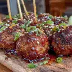 Korean BBQ meatball skewers - featured image