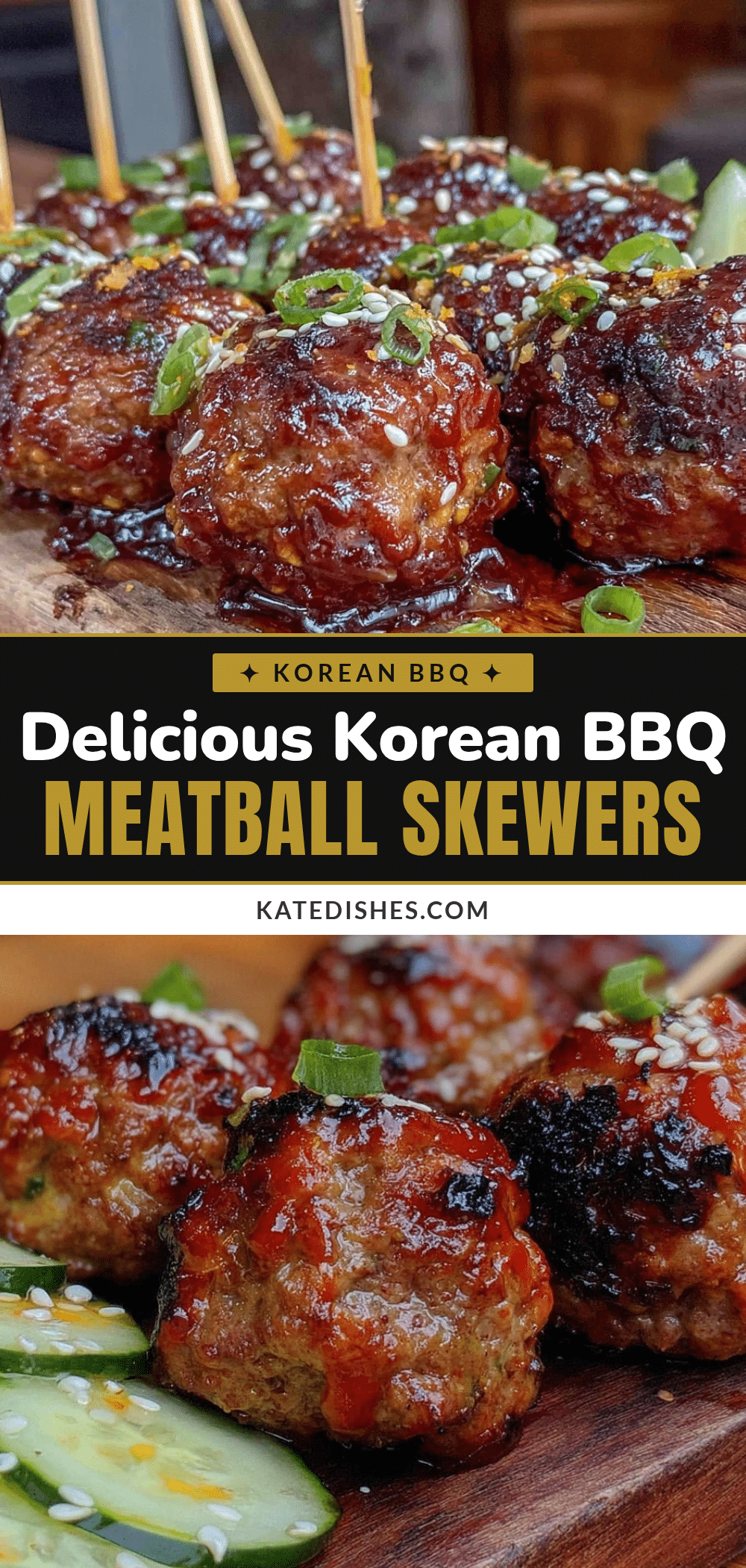 Korean BBQ meatball skewers recipe