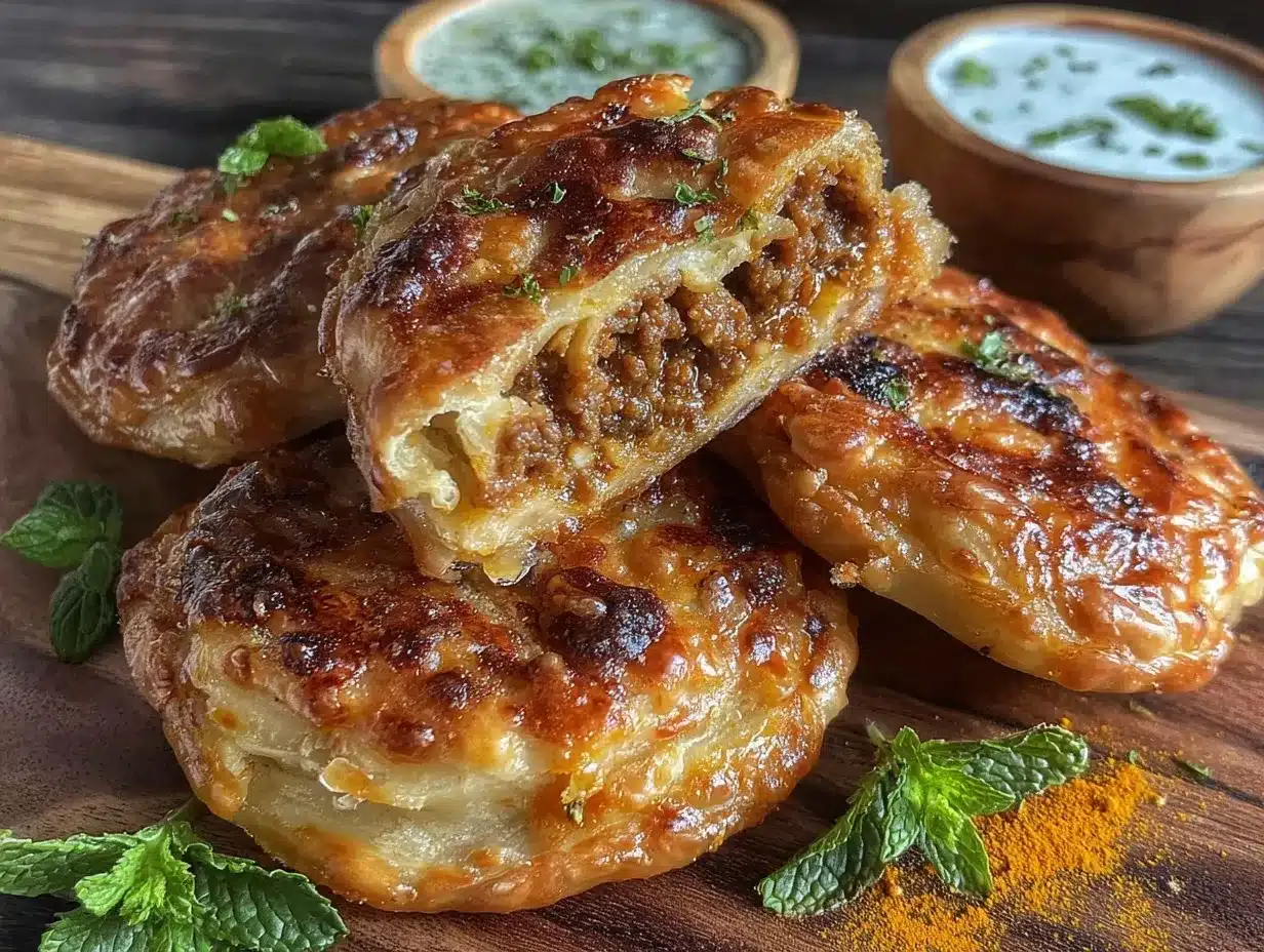 lamb keema curry stuffed paratha pockets preparation steps